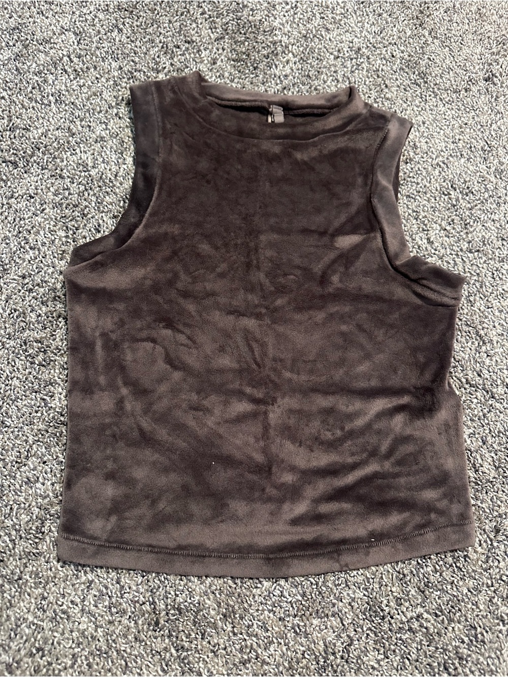 SKIMS Women’s Brown Velour Sleeveless Tank Top
